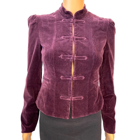 BCBGMaxAzria Jackets & Blazers - BCBGMAXAZRIA Purple Velvet Jacket XXS